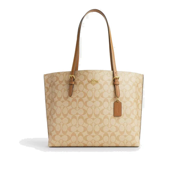 Coach Women's Mollie Tote In Signature Canvas Gold/Lt Khaki/Lt Saddle