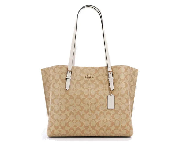 Coach Women's Mollie Tote In Signature Canvas Gold/Light Khaki Chalk