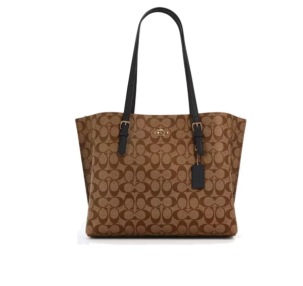 Coach Women's Mollie Tote In Signature Canvas Gold/Khaki/Black