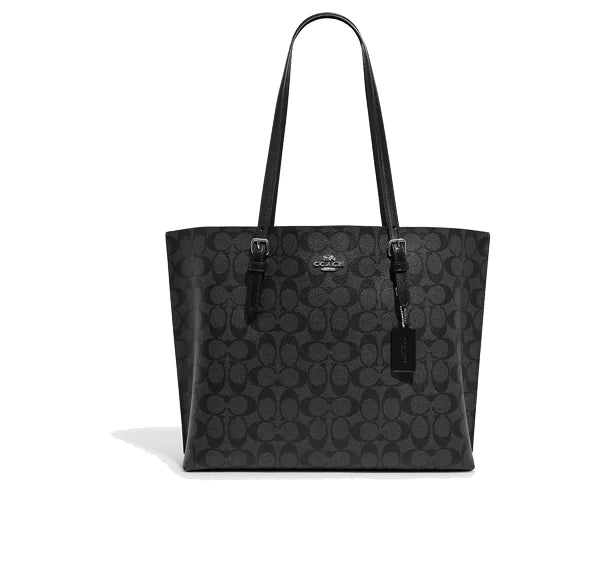 Coach Women's Mollie Tote In Signature Canvas Silver/Graphite/Black