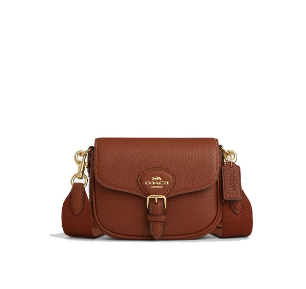 Coach Women's Amelia Small Saddle Bag Gold/Redwood