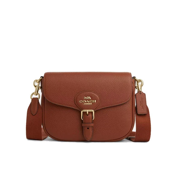 Coach Women's Amelia Saddle Bag Gold/Redwood