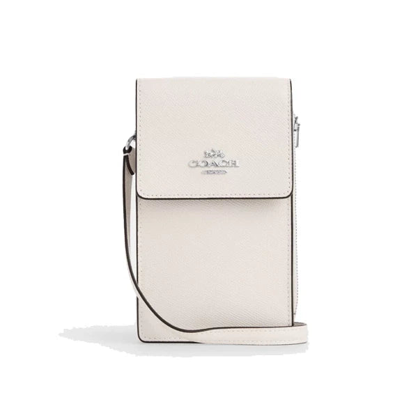 Coach Women's North South Phone Crossbody Silver/Chalk