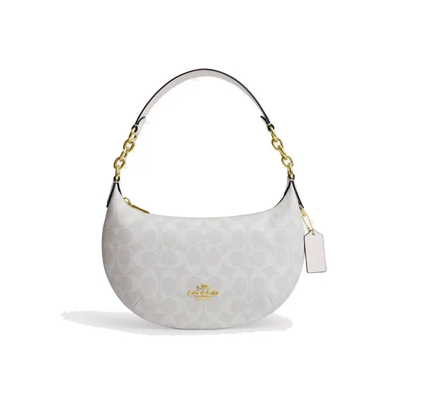 Coach Women's Payton Hobo In Signature Canvas Gold/Chalk/Glacierwhite - Ready to Ship