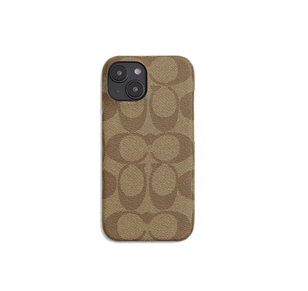 Coach Unisex Iphone 15 Pro Max Case In Signature Canvas Khaki