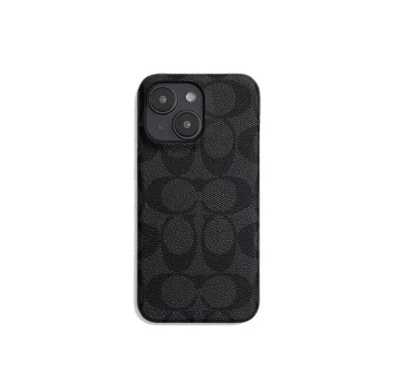 Coach Unisex Iphone 15 Pro Max Case In Signature Canvas Charcoal