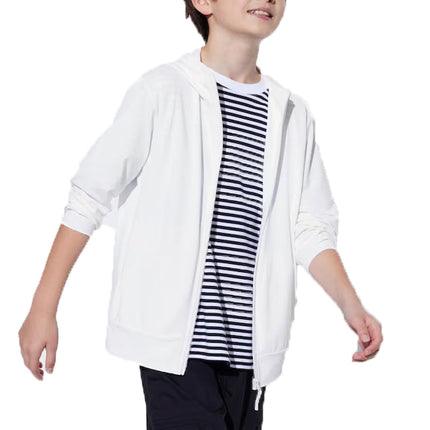 Uniqlo Kid's AIRism UV Protection Mesh Full-Zip Hoodie 00 White