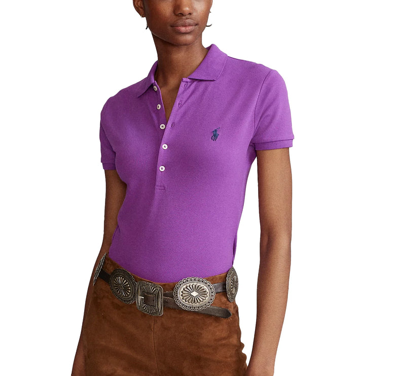 Polo Ralph Lauren Women's Slim Fit Stretch Polo Shirt Paloma Purple