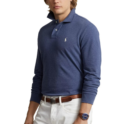 Polo Ralph Lauren Men's Mesh Long Sleeve Polo Shirt All Fits Navy Heather