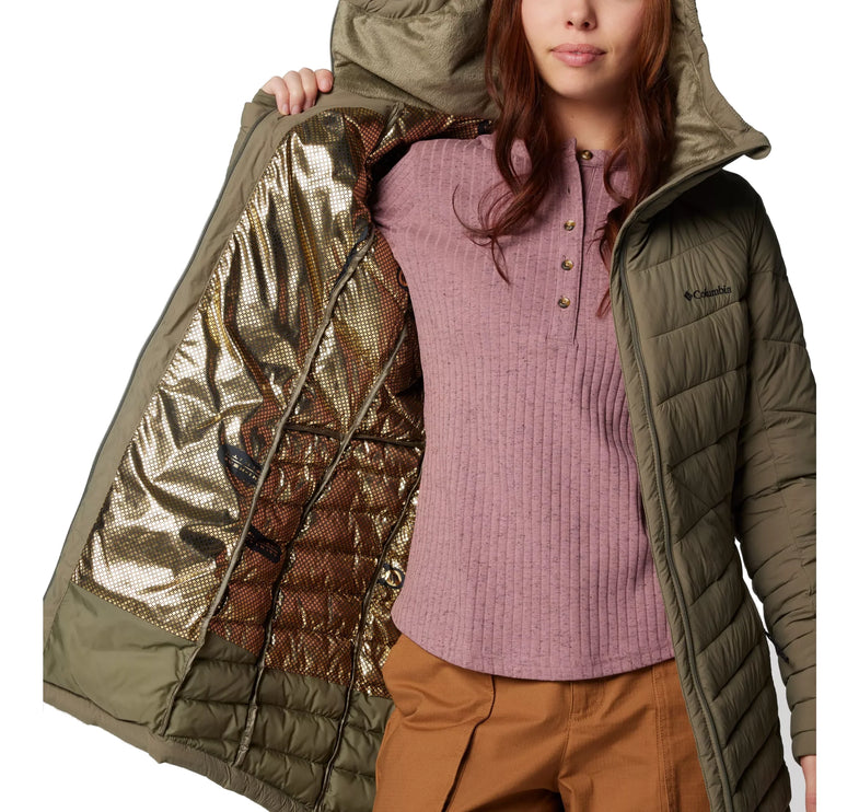 Columbia Women's Joy Peak II Mid Hooded Jacket Stone Green