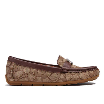 Coach Women's Mona Driver In Signature Jacquard Saddle/Walnut