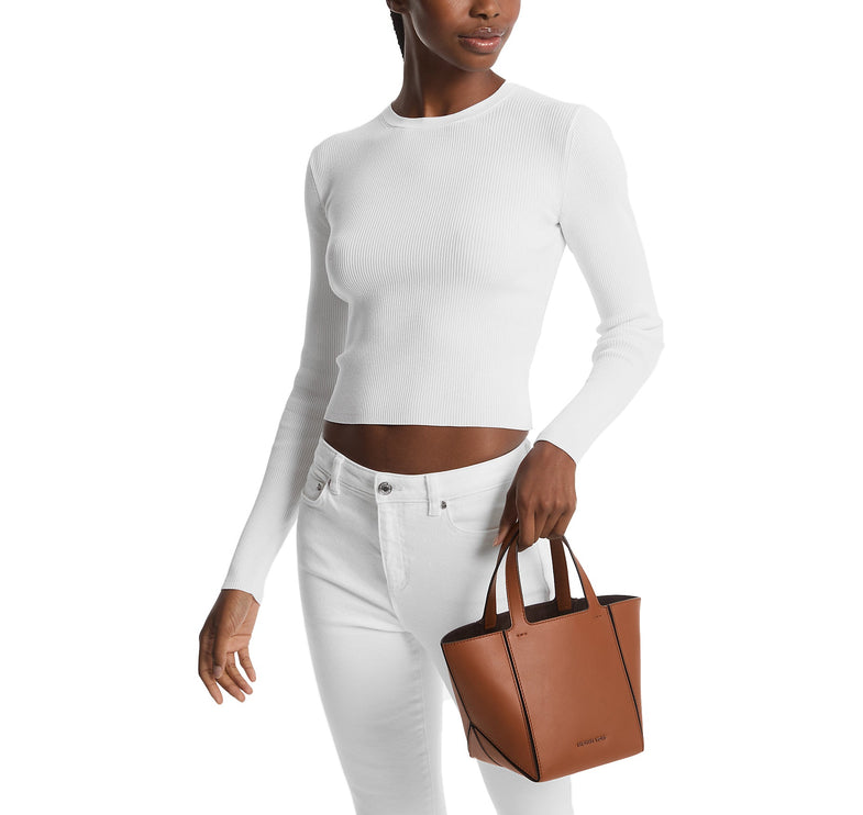 Michael Kors Women's Jordi Small Leather Tote Bag Luggage