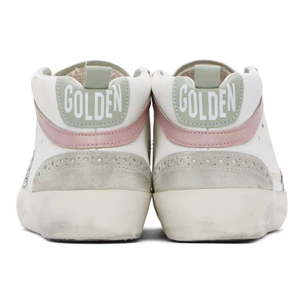 Golden Goose Women's Mid Star Sneakers White/Silver/Ice/Pink