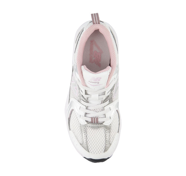 New Balance Little Kid's 530 White with Mid Century Pink PZ530GK