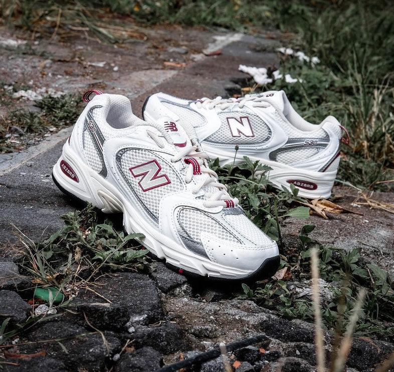 New Balance 530 Sea Salt with White and Mercury Red MR530SZ