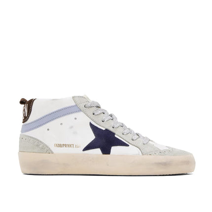 Golden Goose Women's Mid Star Sneakers White/Dark Blue/Ice