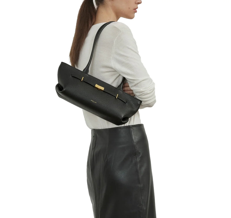 DeMellier London Women's The New York Shoulder Black Small Grain