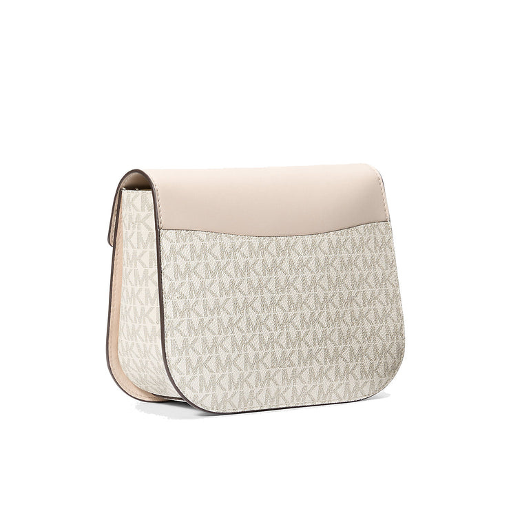 Michael Kors Women's Emilia Small Logo Crossbody Bag Light Cream Multi