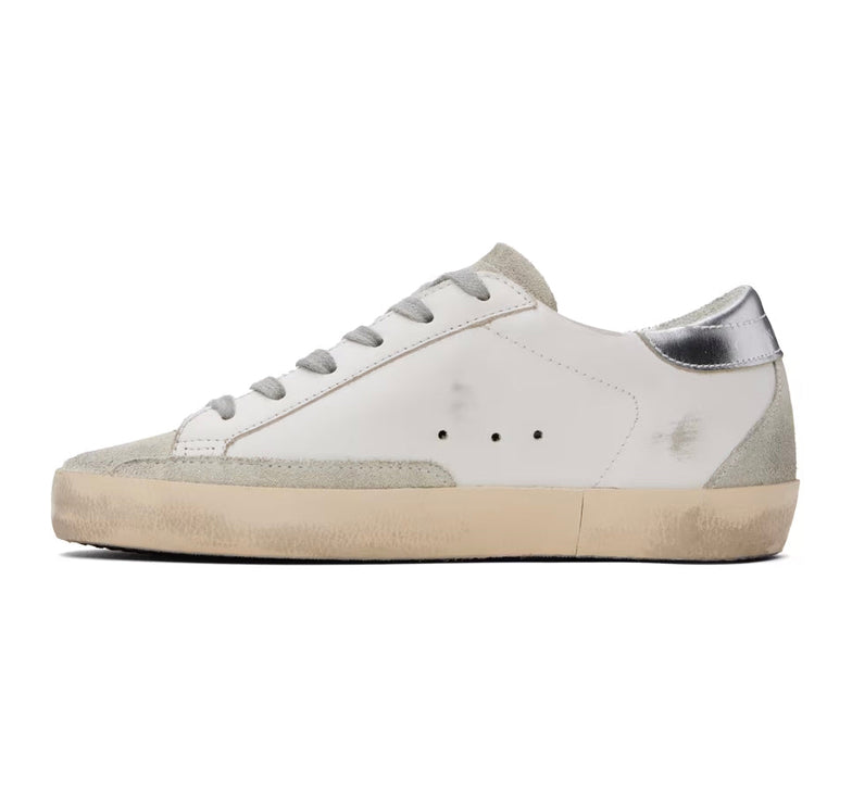 Golden Goose Women's Super Star Sneakers White/Silver/Pink