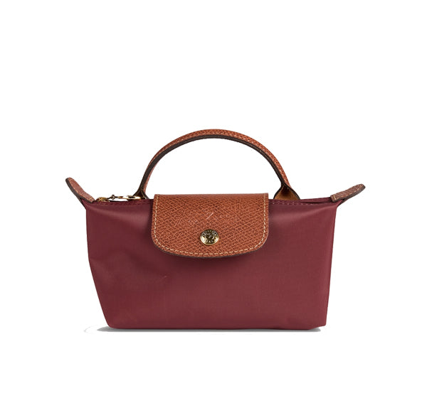 Longchamp Women's Le Pliage Original Pouch With Handle Bordeaux - Hemen Kargoda