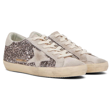 Golden Goose Women's Super Star Sneakers Shine Light Gray Cinder