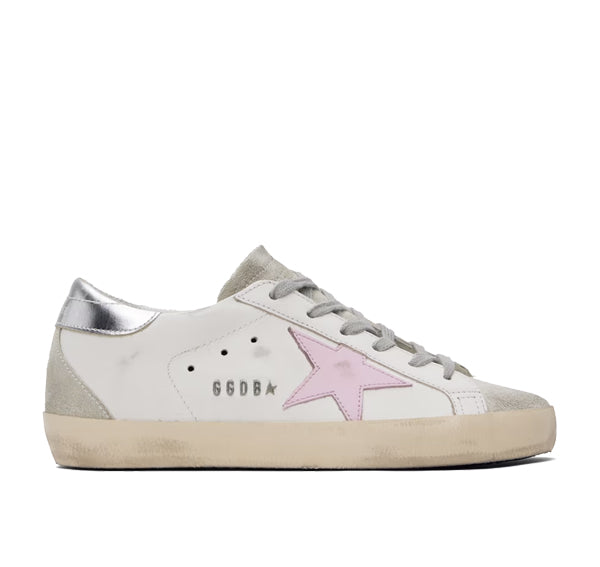 Golden Goose Women's Super Star Sneakers White/Silver/Pink