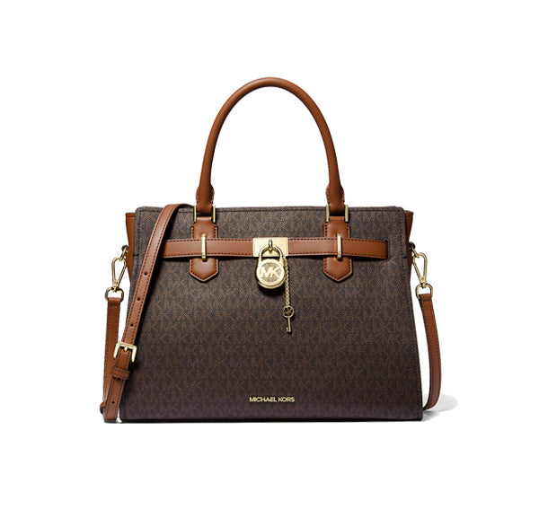 Michael Kors Women's Hamilton Medium Logo Satchel Brown