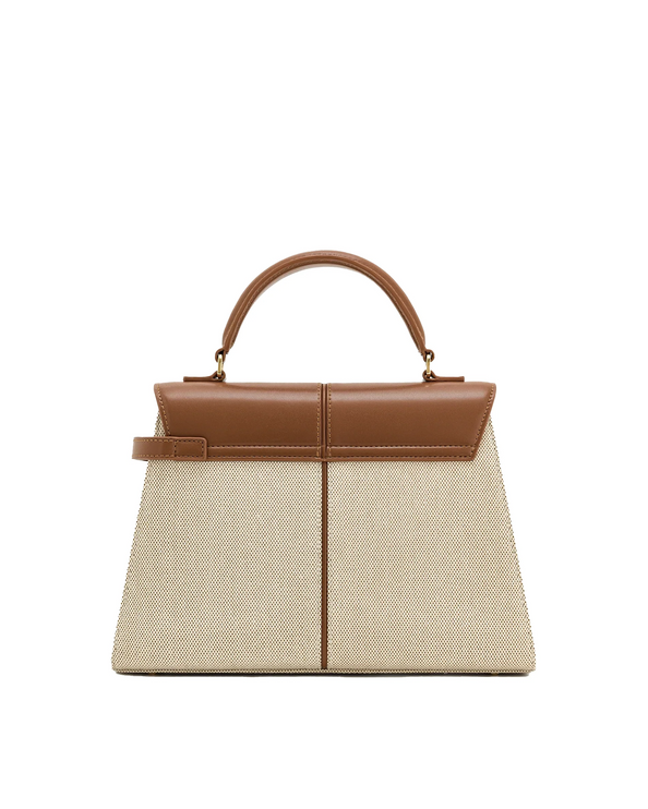 JW PEI Women's Elise Large Top Handle Bag Brown Canvas