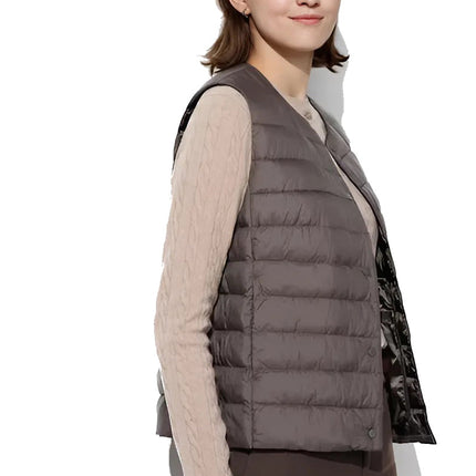 Uniqlo Women's Pufftech Compact Vest 37 Brown