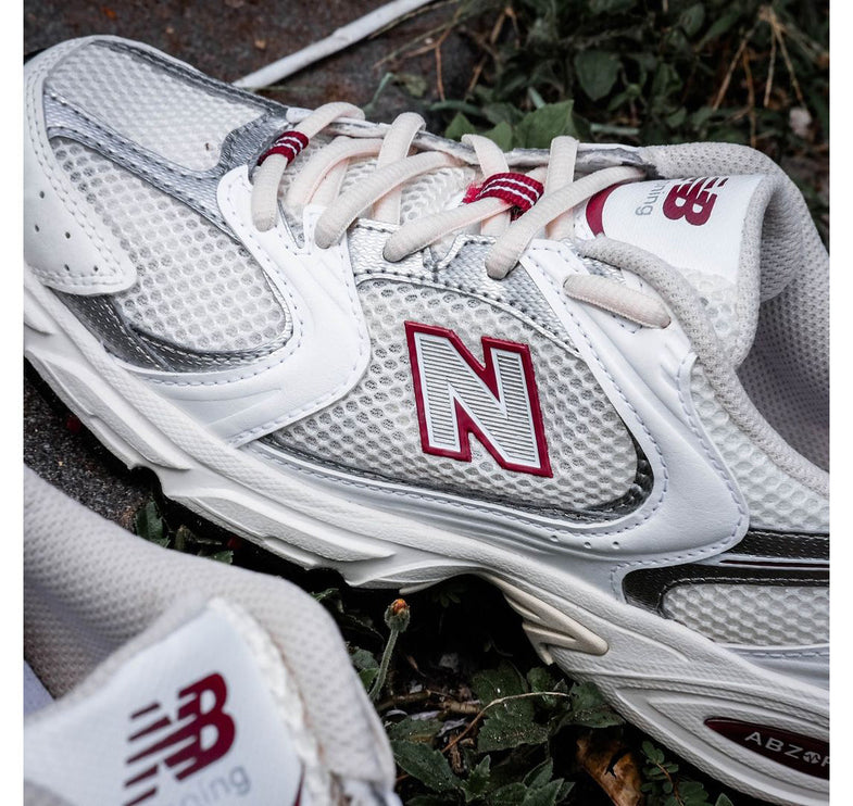 New Balance 530 Sea Salt with White and Mercury Red MR530SZ