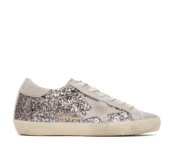 Golden Goose Women's Super Star Sneakers Shine Light Gray Cinder