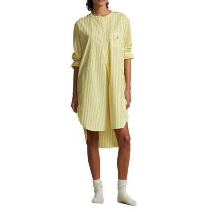 Polo Ralph Lauren Women's Striped Poplin Sleep Shirt Lemon Zest